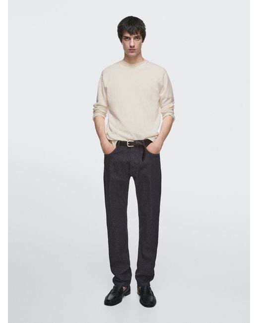 MASSIMO DUTTI White Slim Fit Jeans for men