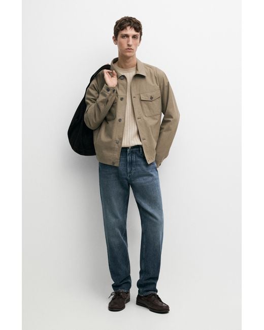 MASSIMO DUTTI Blue Stonewash Slim-Fit Jeans for men