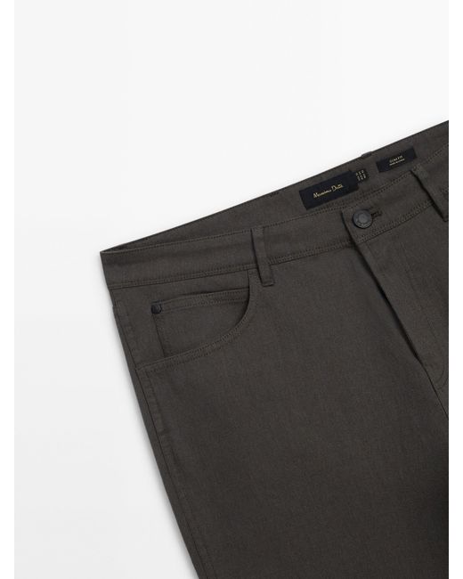 MASSIMO DUTTI Gray Slim Fit Denim Trousers for men