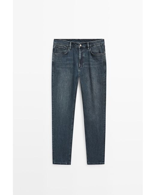 MASSIMO DUTTI Blue Slim Fit Jeans for men