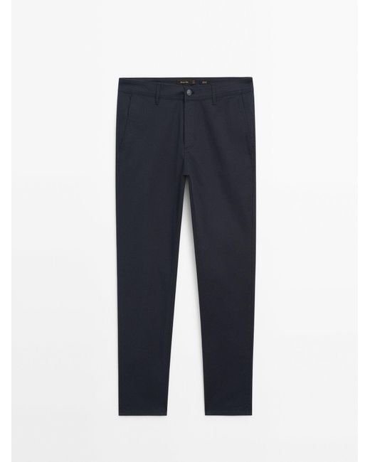MASSIMO DUTTI Blue Tapered-Fit Denim Trousers for men