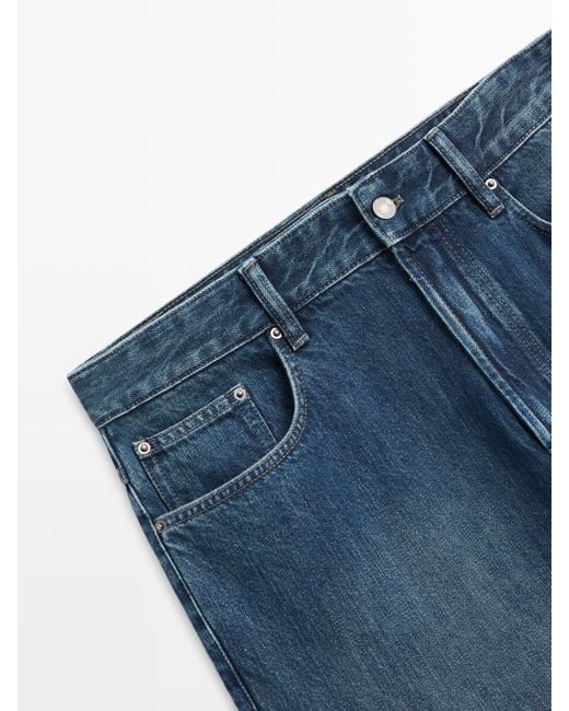 MASSIMO DUTTI Blue Wide Fit Jeans for men