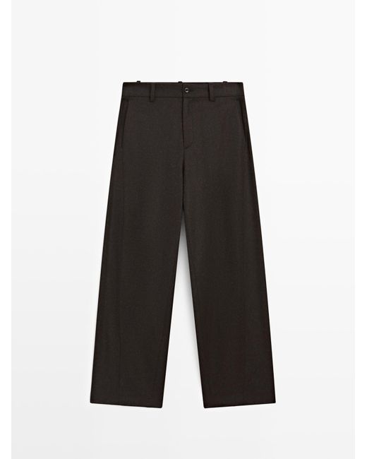 MASSIMO DUTTI Flanellen Broek Van Wolmix in het White