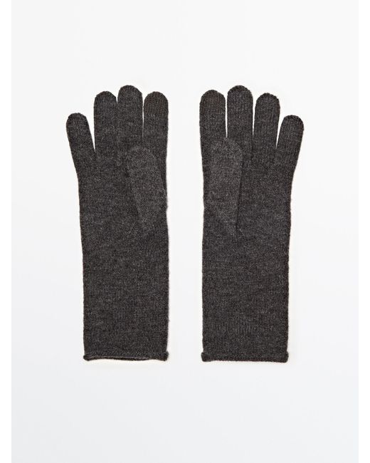 MASSIMO DUTTI Wool And Cashmere Touch Gloves in Anthracite Grey (Gray) |  Lyst