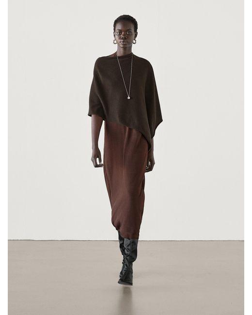 MASSIMO DUTTI Natural Asymmetric Cashmere Cape