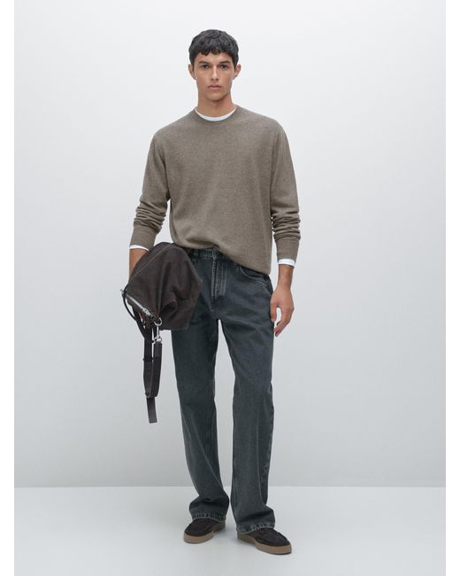 Maglia Con Collo Rotondo di MASSIMO DUTTI in Gray da Uomo