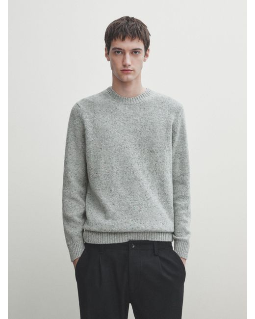 Jersey Punto Botonato Cuello Redondo MASSIMO DUTTI de hombre de color Gray