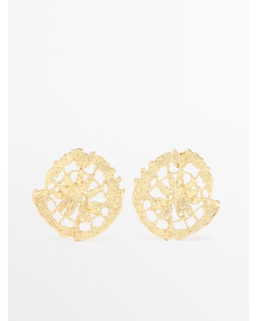 MASSIMO DUTTI Natural Lace Circular Earrings