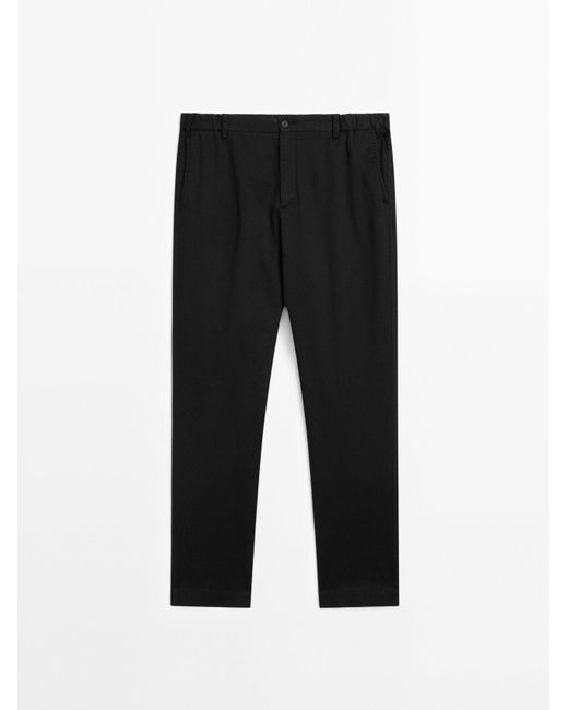 MASSIMO DUTTI Tapered-Fit-Hose Mit Seitlichem Gummizug in Black für Herren