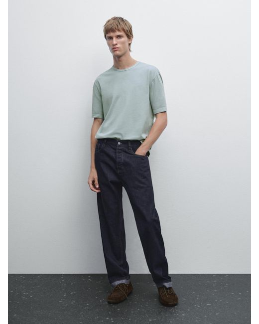 Camiseta Manga Corta Efecto Desgastado MASSIMO DUTTI de hombre de color Gray