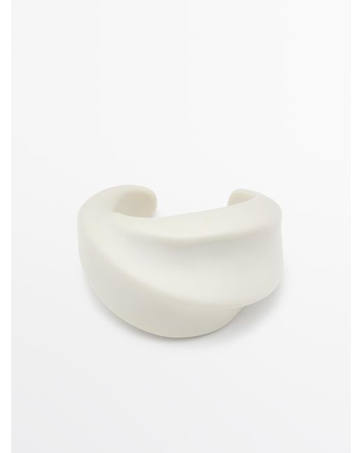 MASSIMO DUTTI White Molded Wide Bracelet