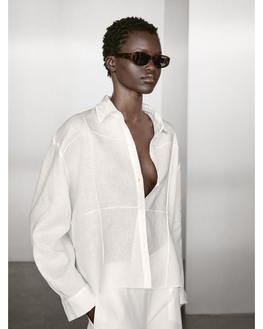 knee length dresses for ladies Womens Massimo Dutti white shirt dress size small main image 1