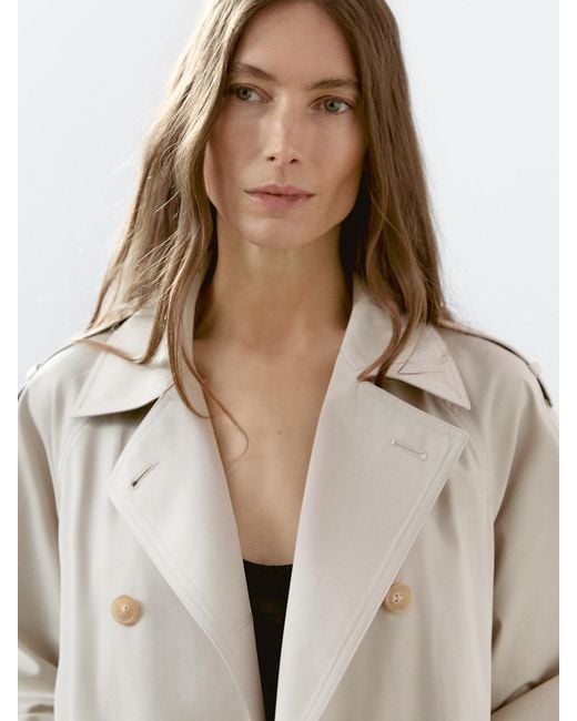 MASSIMO DUTTI Natural Classic Water-Repellent Trench Coat
