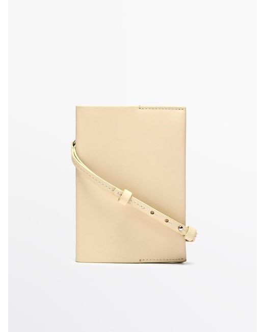 MASSIMO DUTTI Natural Nappa Leather Passport Cover