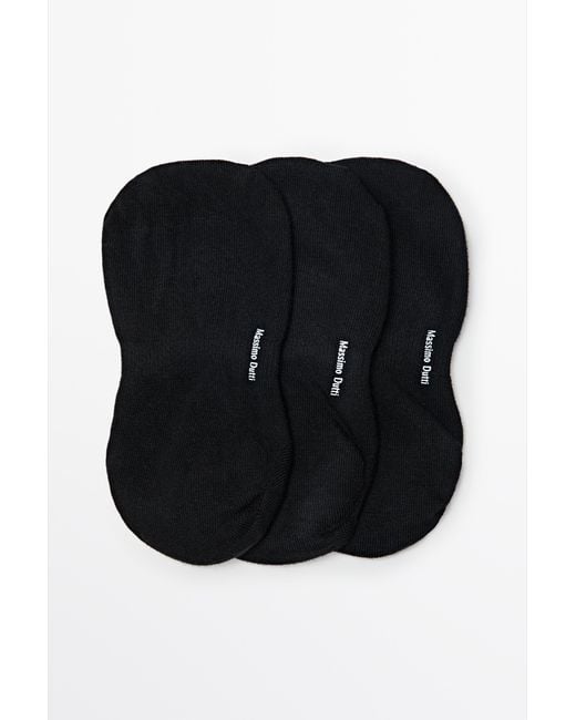 MASSIMO DUTTI Black Pack Of 3 Pairs Of No-Show Cotton Blend Socks for men