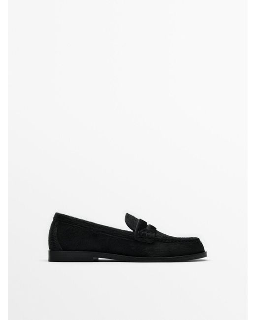MASSIMO DUTTI Sheepskin Loafers in White Lyst
