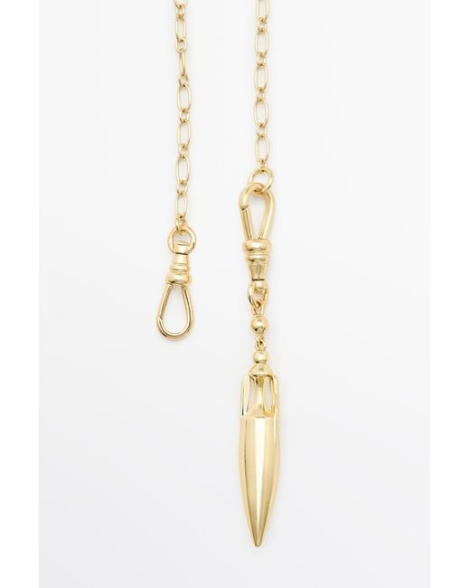 MASSIMO DUTTI Metallic Amphora Pendant Necklace