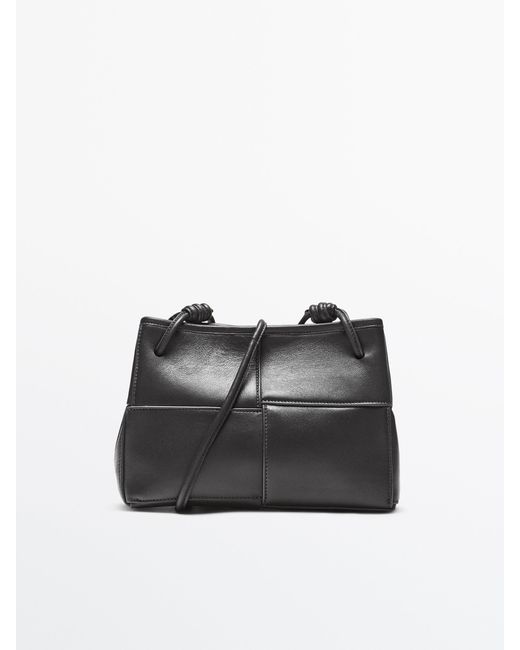 MASSIMO DUTTI Nappa Leather Crossbody Bag With Seam Details in Black Lyst