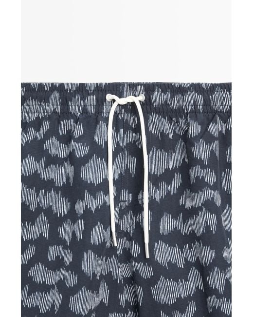 MASSIMO DUTTI Blue Printed Swimming Trunks for men