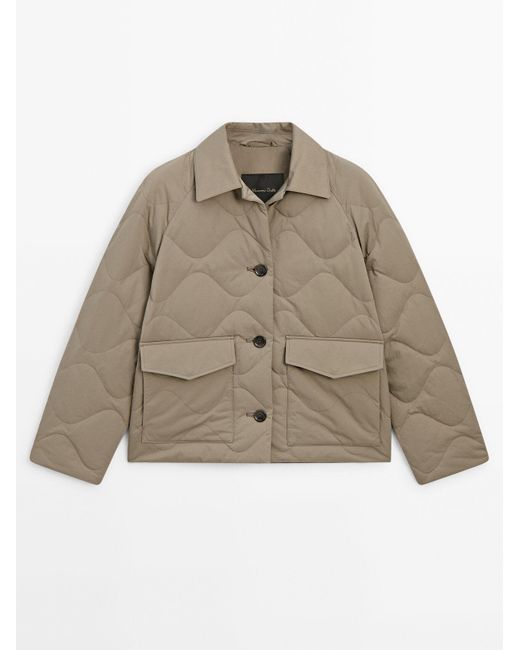 MASSIMO DUTTI Natural Wavy Down Puffer Jacket