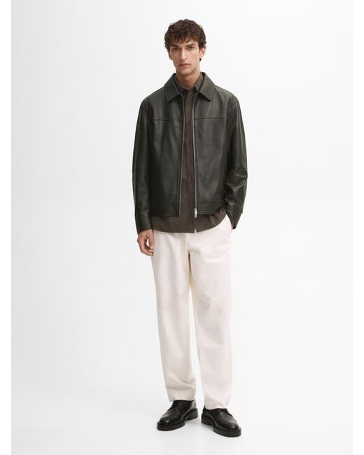 MASSIMO DUTTI Multicolor Nappa Bomber Jacket for men