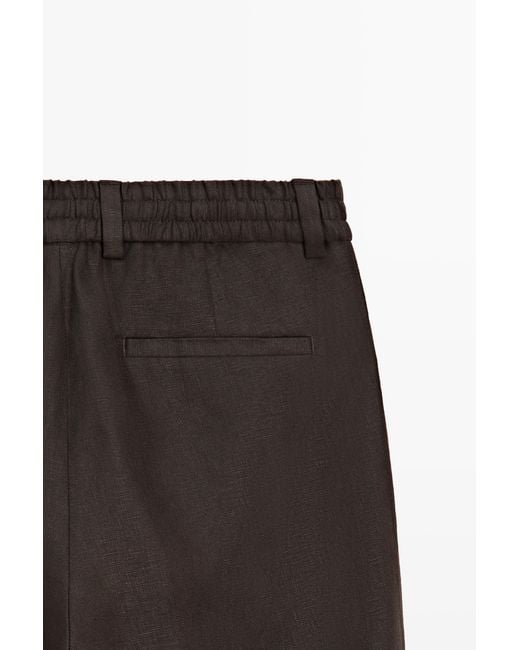 MASSIMO DUTTI Black Total Look 100% Linen Pants for men