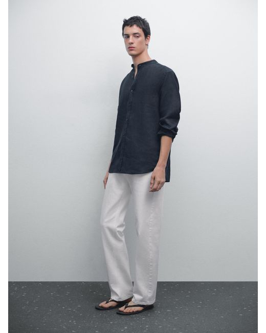 Camisa Cuello Mao Regular Fit MASSIMO DUTTI de hombre de color Gray