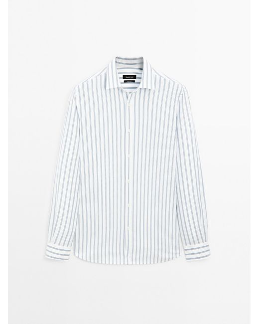 MASSIMO DUTTI 100% Katoenen Overhemd Slim Fit in het White voor heren