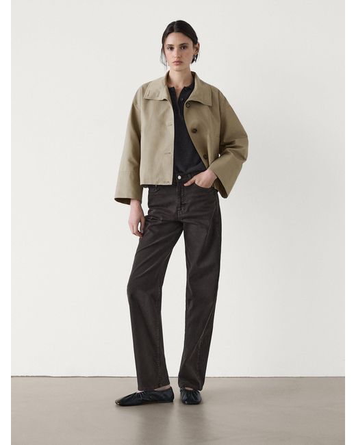 MASSIMO DUTTI Natural High Neck Cropped Parka