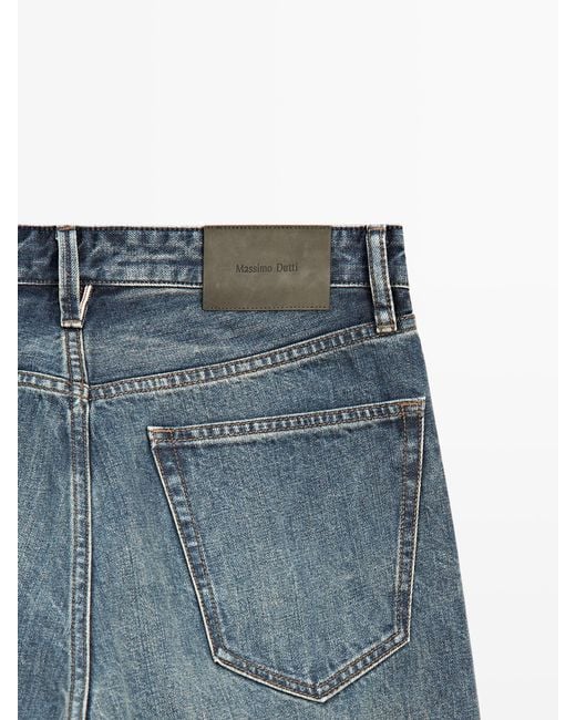 MASSIMO DUTTI Blue Selvedge Fit Jeans for men