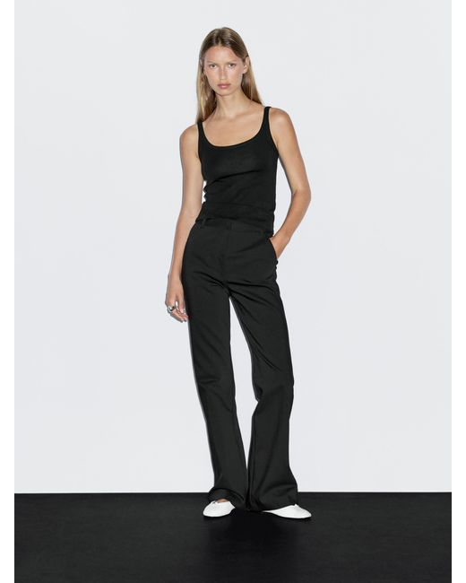 Pantalón Flare Fit Stretch MASSIMO DUTTI de color White