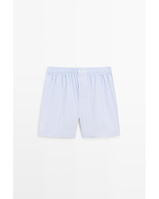 Calzoncillo Microrayas 100% Algodón MASSIMO DUTTI de hombre de color Blue