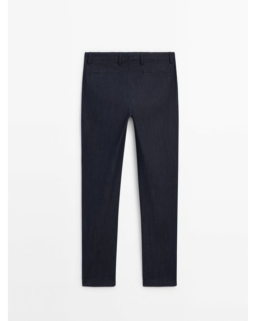 MASSIMO DUTTI Blue Relaxed-Fit Voluminous Jeans With Darts for men