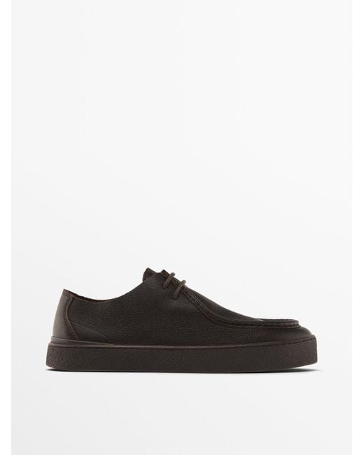 MASSIMO DUTTI Black Soft Leather Shoes for men