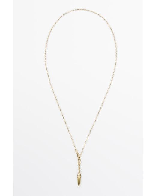 MASSIMO DUTTI White Amphora Pendant Necklace