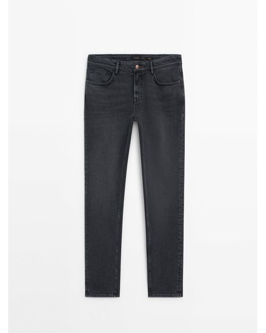 MASSIMO DUTTI Gray Tapered Fit Jeans for men