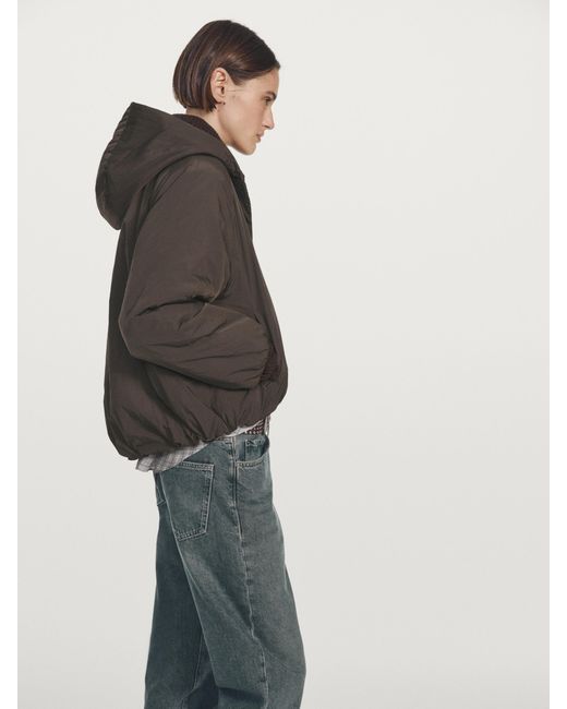 MASSIMO DUTTI White Water-Repellent Bomber Jacket