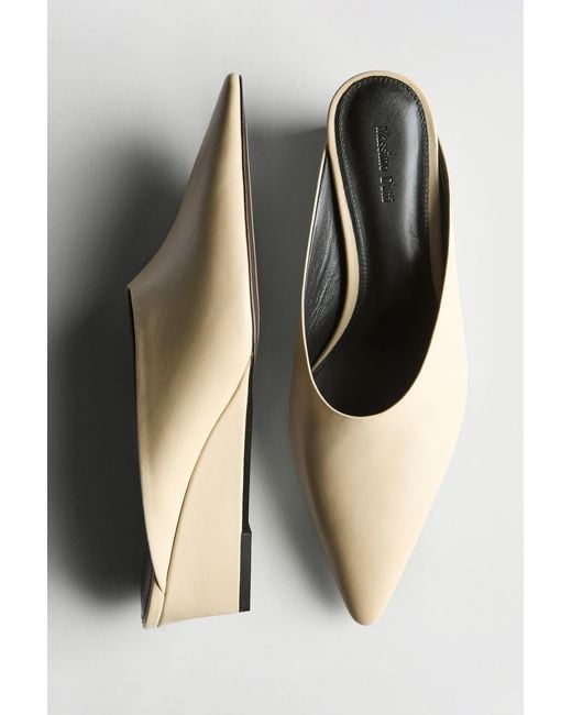 MASSIMO DUTTI Black Wedge Heel Mules