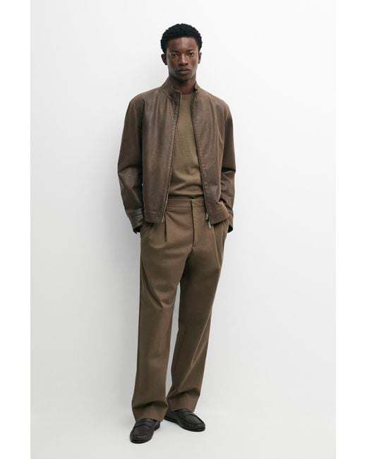 MASSIMO DUTTI Multicolor Cotton Blend Darted Pants for men