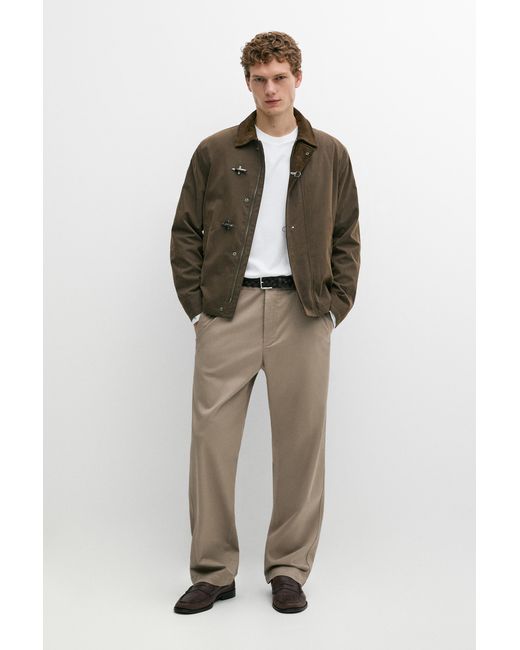 MASSIMO DUTTI Multicolor Cotton Blend Straight-Leg Pants for men
