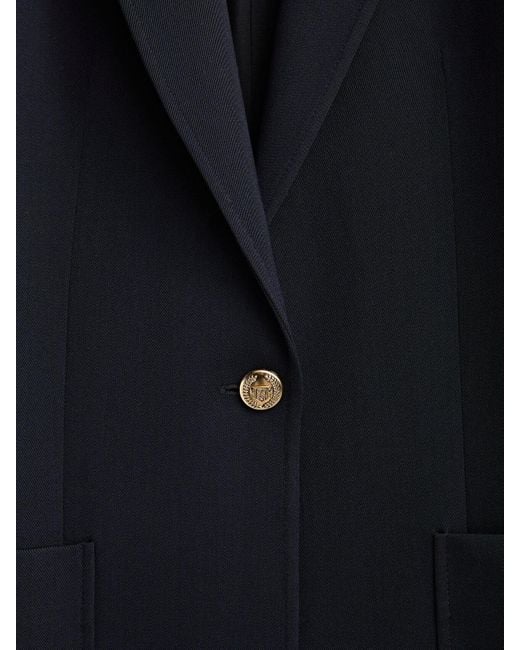 MASSIMO DUTTI Navy Blue Blazer With Golden Buttons - Lyst