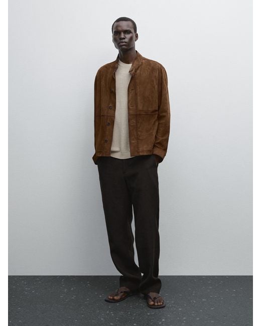 Chaqueta Piel Ante MASSIMO DUTTI de hombre de color Multicolor