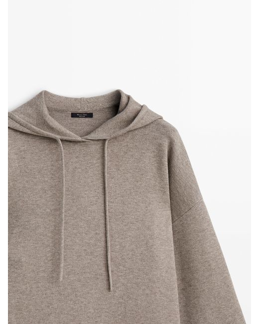 MASSIMO DUTTI Knit Sweater With Hood in Gray | Lyst