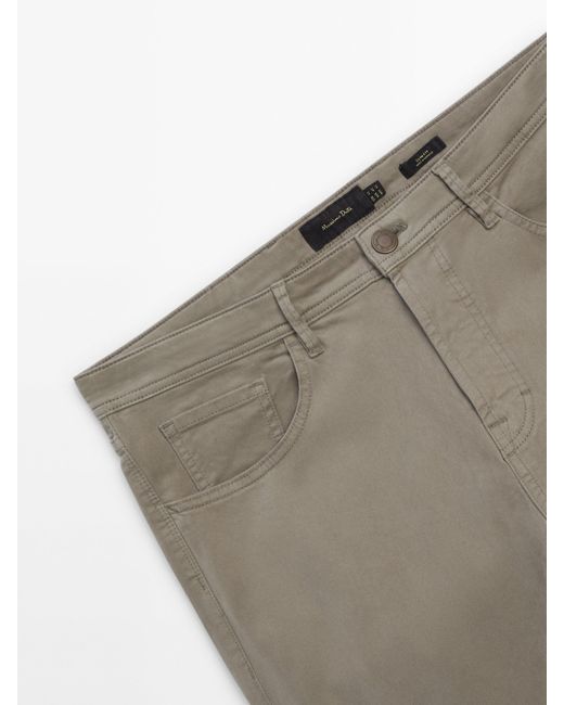MASSIMO DUTTI Gray Slim Fit Denim Trousers for men
