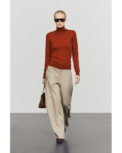 MASSIMO DUTTI Multicolor Wool-Blend Turtleneck Knit Sweater
