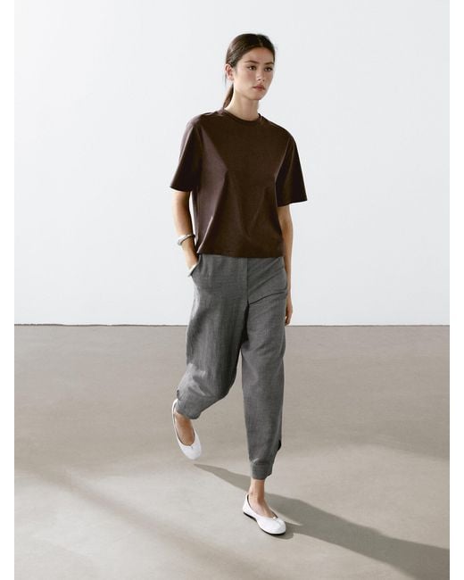 MASSIMO DUTTI Multicolor Hose Im Ballon-Fit Mit Knöpfen
