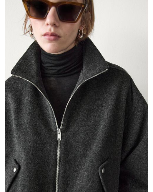 Black high neck jacket discount
