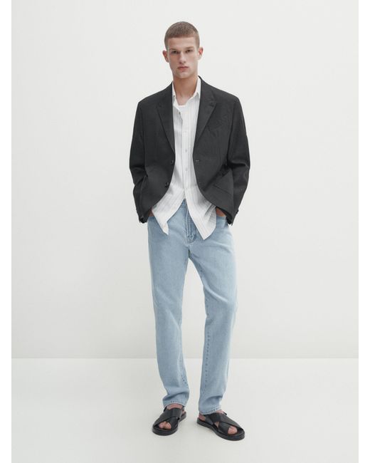 MASSIMO DUTTI Gebleichte Slim-Fit-Jeans - Indigo - 30 in Blue für Herren