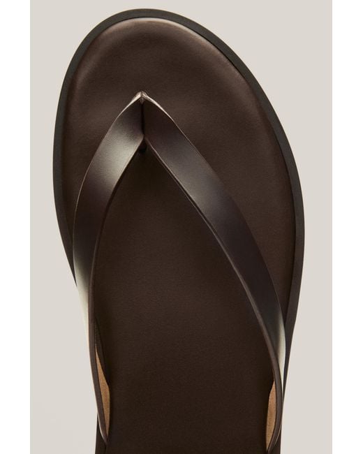 MASSIMO DUTTI Brown Nappa Sandals With Toe Divider for men