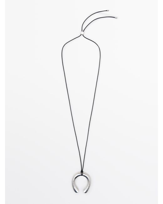 MASSIMO DUTTI White Horseshoe Piece Necklace